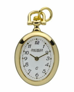 Jean Pierre Gold Plated Oval Arabic Open Face Ladies Pendant Watch