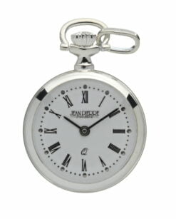 Jean Pierre Sterling Silver Round Open Face Ladies Pendant Watch