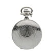 Jean Pierre Sterling Silver Full Hunter Embossed Ladies Pendant Watch