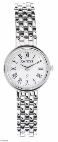Jean Pierre Sterling Silver Round Roman Dial Ladies Wrist Watch