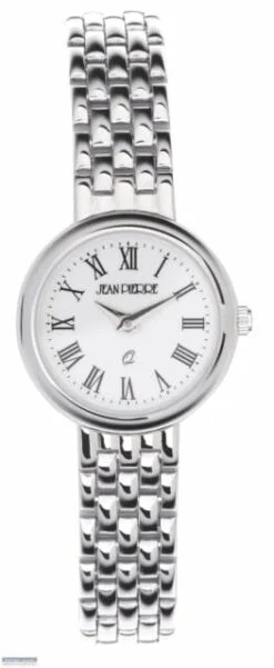 Jean Pierre Sterling Silver Round Roman Dial Ladies Wrist Watch