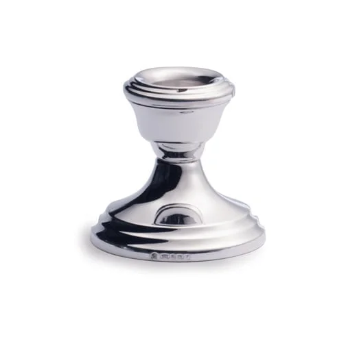 Pair of Sterling Silver Classic Squat Candlesticks by Francis Howard - Image 2