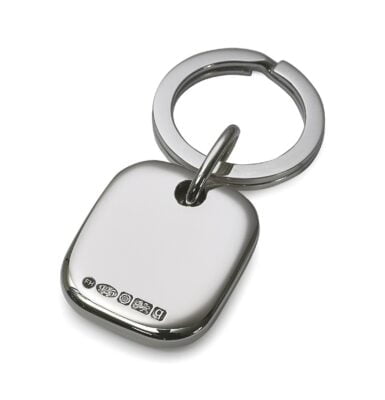 silver block keyring