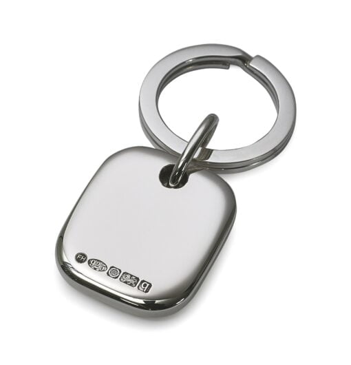 silver block keyring