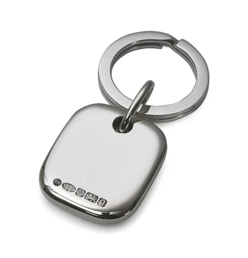 silver block keyring