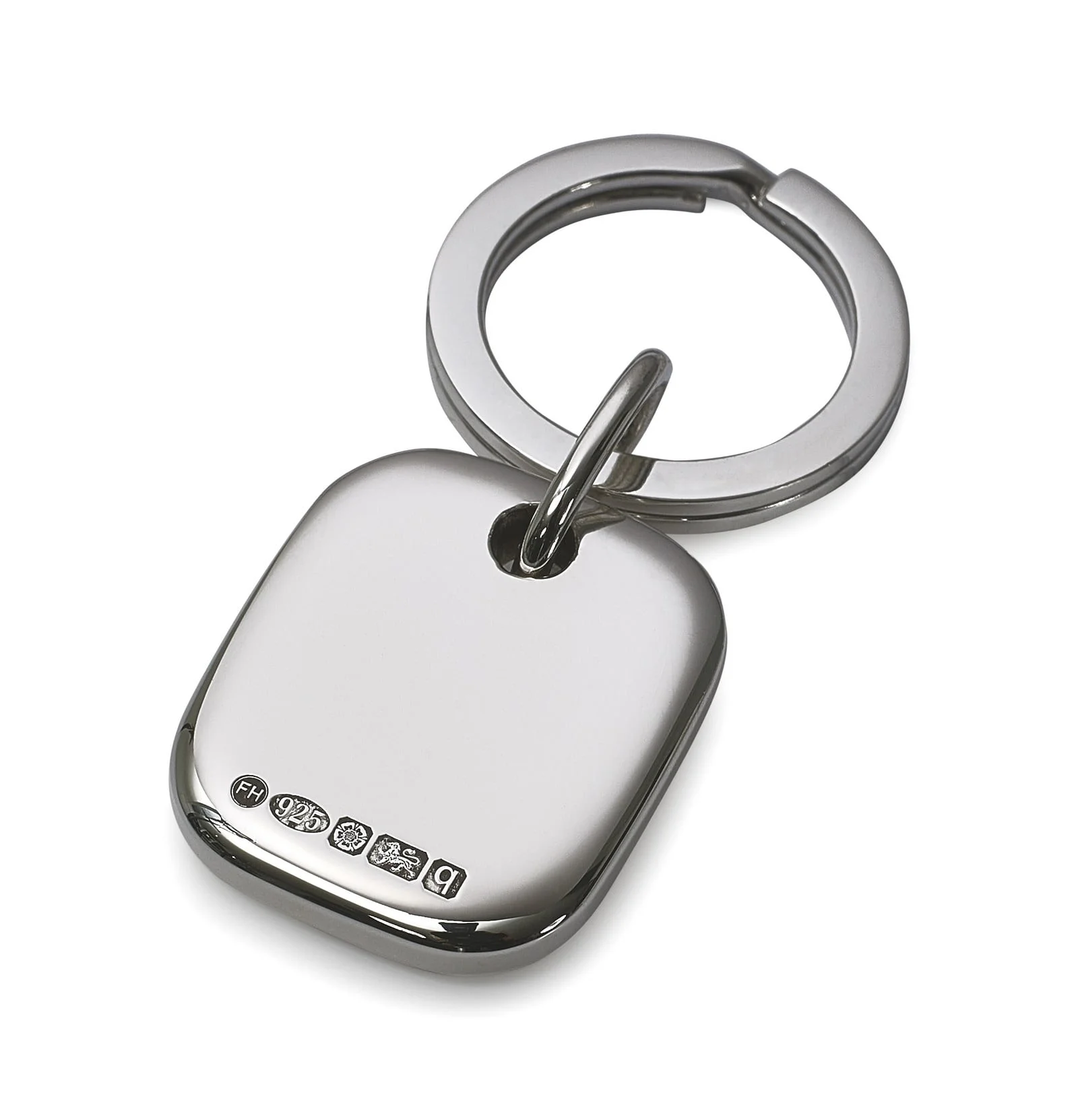 silver block keyring
