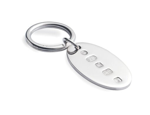 Sterling Silver Oval Feature Hallmark Key Ring from Francis Howard