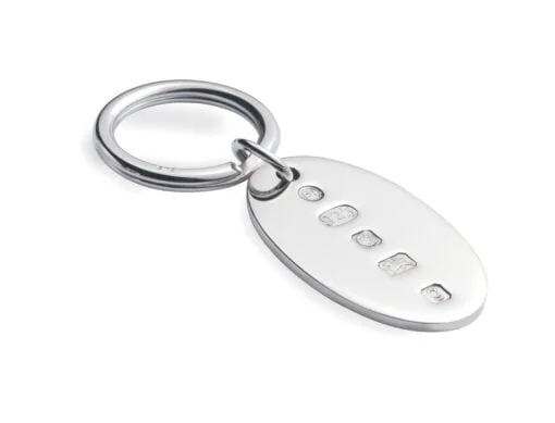 Sterling Silver Oval Feature Hallmark Key Ring from Francis Howard