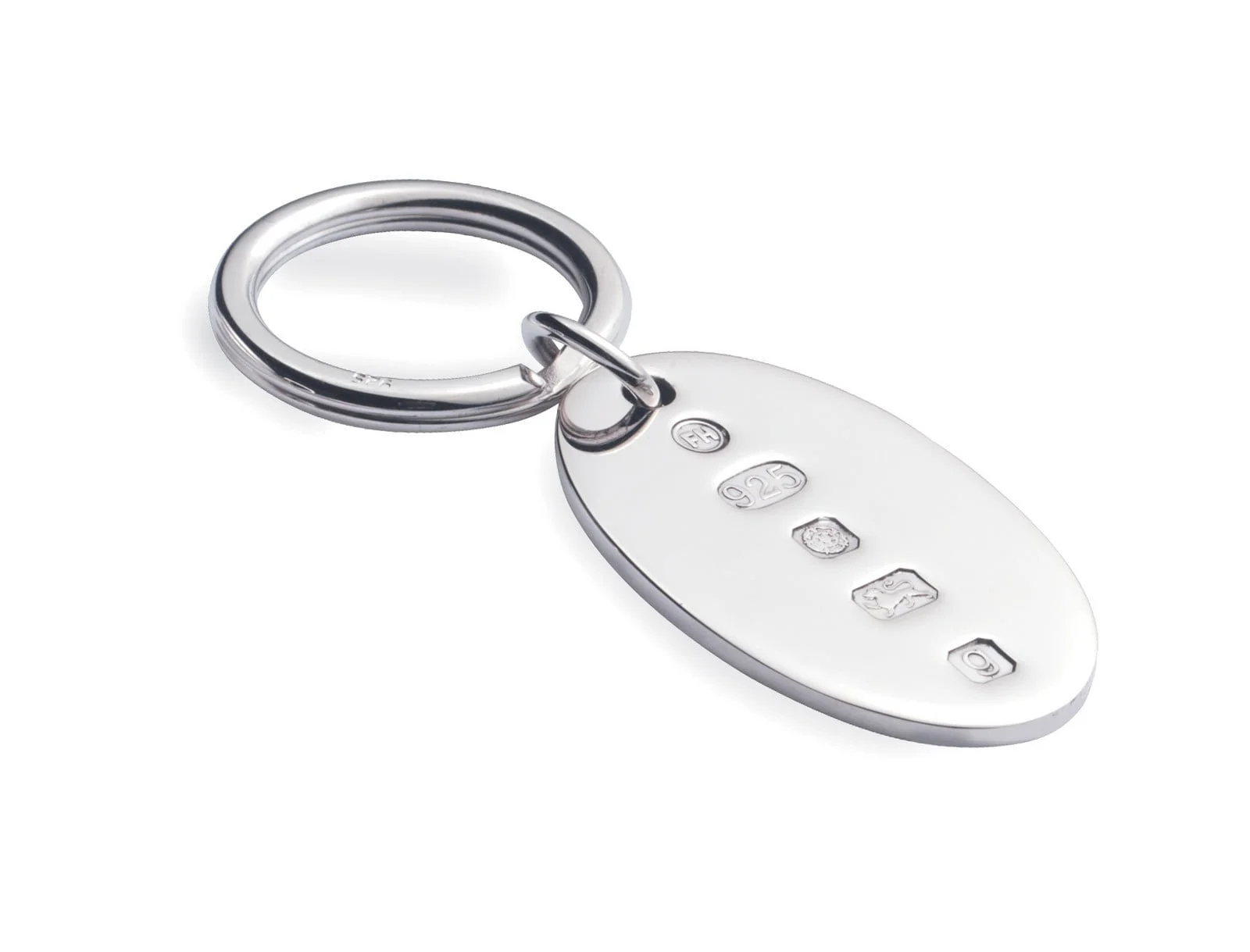 Sterling Silver Oval Feature Hallmark Key Ring from Francis Howard